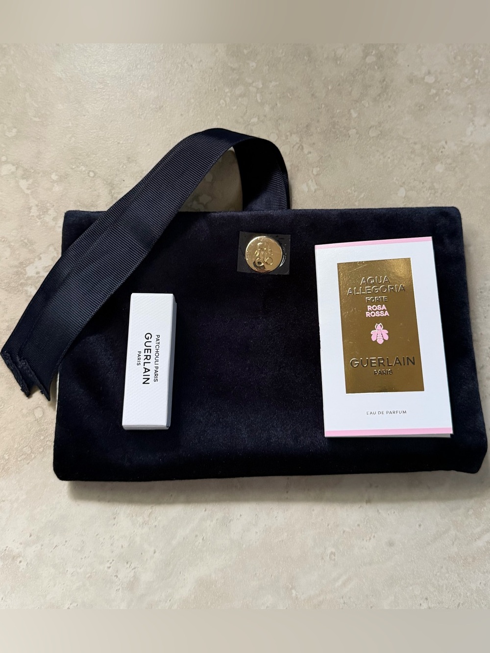 GUERLAIN Black Velvet Pouch Acquaintance Allegoria Rosa Rosa Patchouli Paris